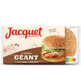 Jacquet JACQUET Pains à burgers géant à la farine complète - x4 - 330g