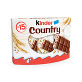 Kinder KINDER Country  - Barre chocolatée aux céréales - x15 - Gouter enfant - 211,5g