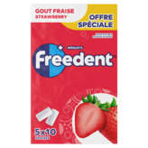 Freedent FREEDENT Chewing-gum - Goût fraise - Sans sucres - Dragées - 5x10