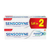 Sensodyne SENSODYNE Rapide action - Dentifrice - Blancheur - 2x75ml