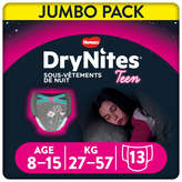 Huggies DRYNITES DryNites - Sous-vêtements de nuit - Filles - De 8 à 15 ans