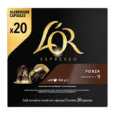 Maison du Café L'OR Espresso - Forza - 20 Capsules Aluminium - Intensité 9 - Maxi Format - Café - Capsules Aluminium