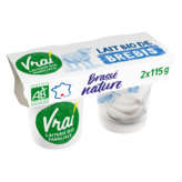 Vrai  VRAI Tendresse nature - Yaourt brassé - Au lait de brebis - Biologique - 2x115g