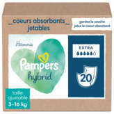 Pampers PAMPERS Harmonie Hybrid, Paquet de 20 Coeurs Absorbants Jetables, Extra