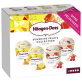 Häagen-Dazs HAAGEN DAZS Sunshine fruits collection - Glace en pot - Parfum citron piquant & madarine et pêche blanche juteuse & framboise - 4 pots - 4x95ml