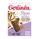 Gerlinéa GERLINEA Barres chocolat lait - Saveur lait, caramel, pointe de sel - x6 - 372g