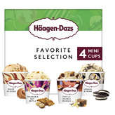 Häagen-Dazs HAAGEN DAZS Favorite selection - Crème glacée - dulce de leche - macadamia - vanille caramel brownie - cookie - Mini pots - x4