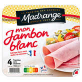 Madrange MADRANGE Mon jambon blanc - Découenné dégraissé -  4  tranches - 160g