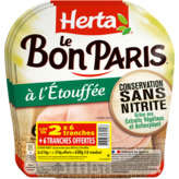Herta HERTA Le Bon Paris - Jambon cuit à l'étouffée - Conservation sans nitrite - 18 tranches - 630g