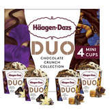 Häagen-Dazs HAAGEN DAZS Duo - Chocolat crunch collection - Glace en pot - Parfum chocolat belge & croquant à la vanille et chocolat noir & croquant caramel beurre salé - 4 pots - 4x95ml