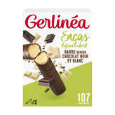 Gerlinéa GERLINEA Barres chocolatées hyperprotéinées - Saveur chocolats noir et blanc - x12