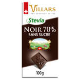 Villars VILLARS Villars Tablette de Chocolat Noir 70% Réduit en Sucre - 100g