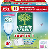 L'Arbre Vert L'ARBRE VERT Tablettes lave-vaisselle - Tout en 1 - Maxi pack - 80 doses