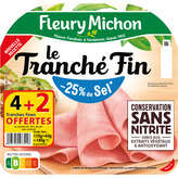 Fleury Michon FLEURY MICHON Le tranché fin - A l'italienne - Jambon blanc - Taux de sel réduit - 6 tranches - 180g