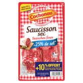Cochonou COCHONOU Saucisson sec - Tranches fines -25% de sel - 110g